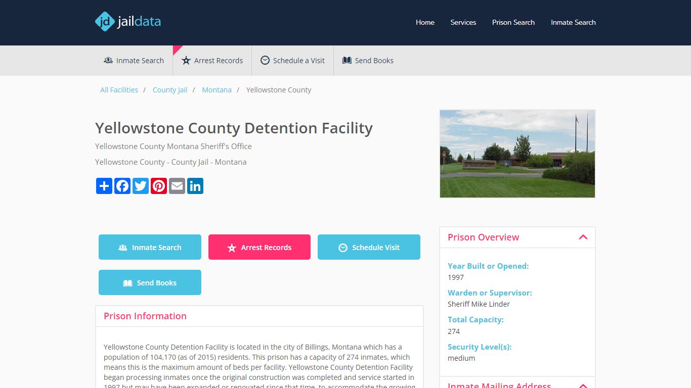 Yellowstone County Detention Facility Inmate Search and Prisoner Info ...
